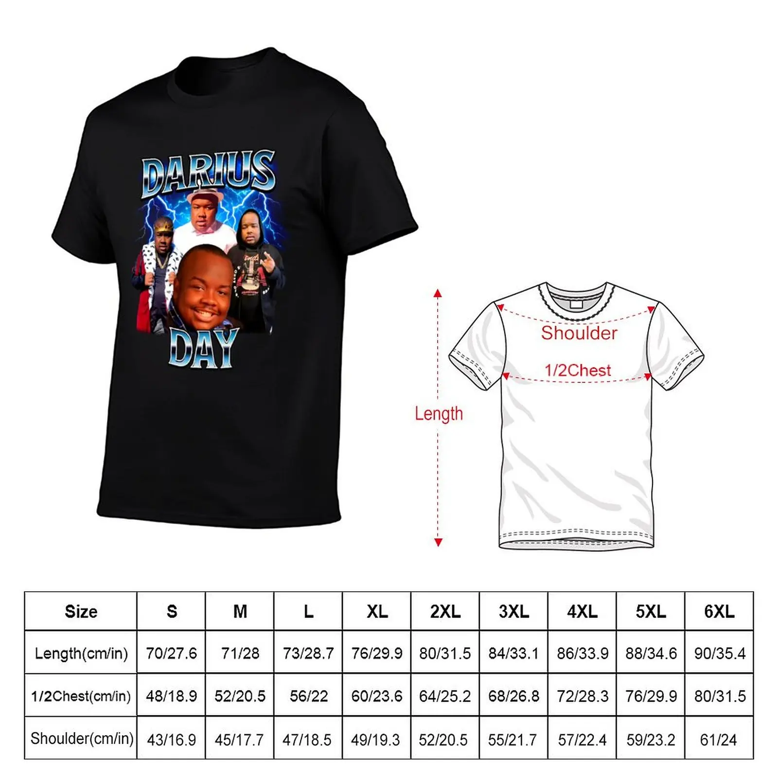 Darius Day Meme T-Shirt Basic Solid Tee for Daily Use