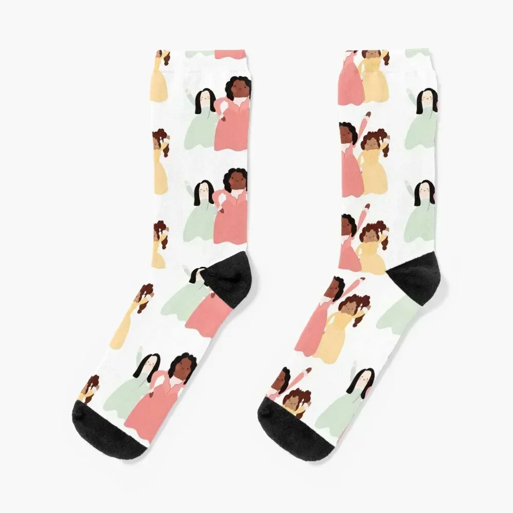 

Schuyler Sisters Socks New year's Run gym hiphop Socks Ladies Men's gift floral cartoon Man Socks Women's