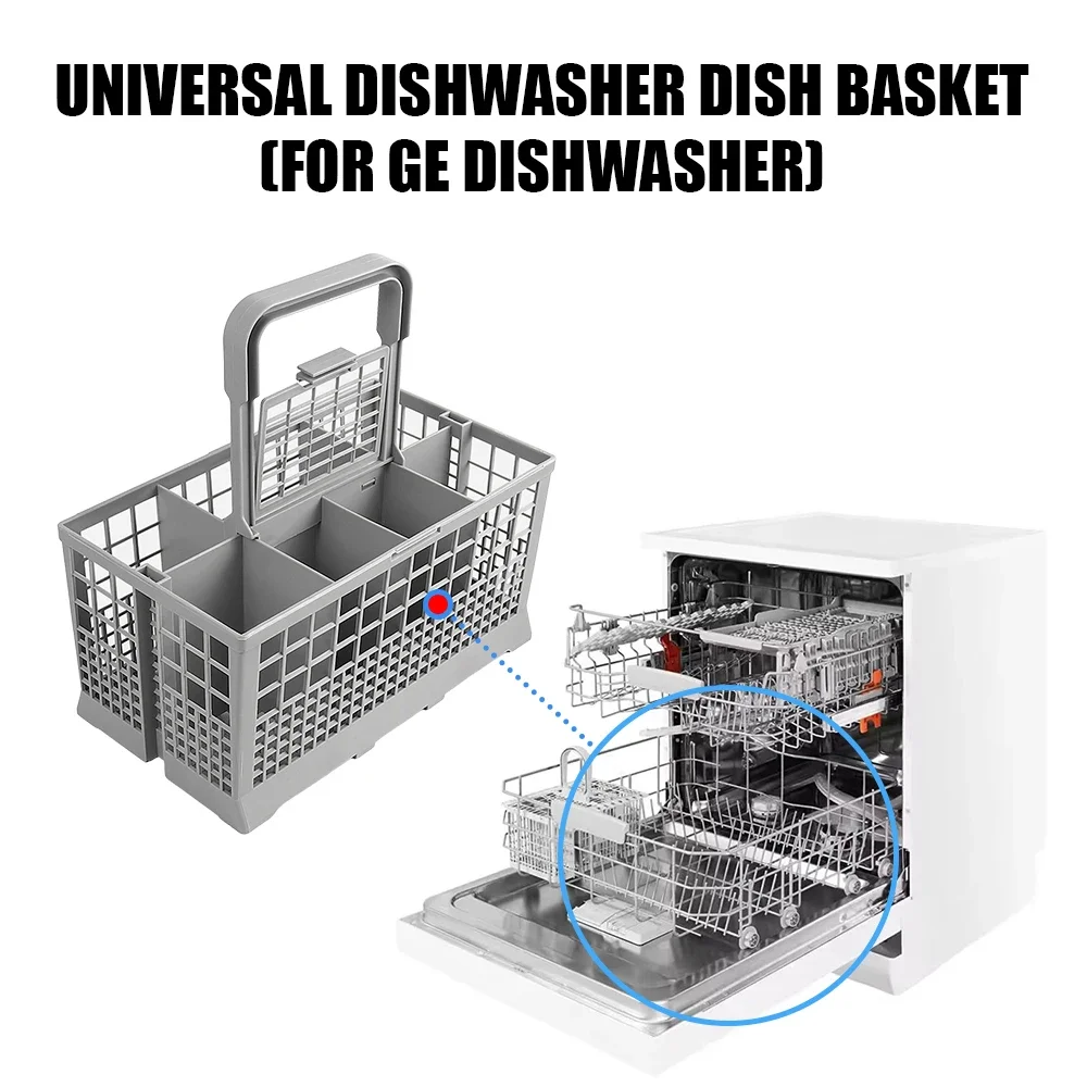 Multifunctional Universal Dishwasher Basket Foldable Cutlery Holder for GE Dishwasher Basket Part Knife and Fork Storage Basket
