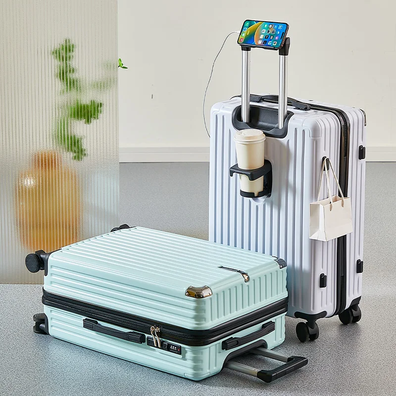 Maleta ligera para viajar con contraseña protectora, equipaje para niños, bolsa de transporte para hombres y mujeres, Maleta de cuero de 20-26 pulgadas