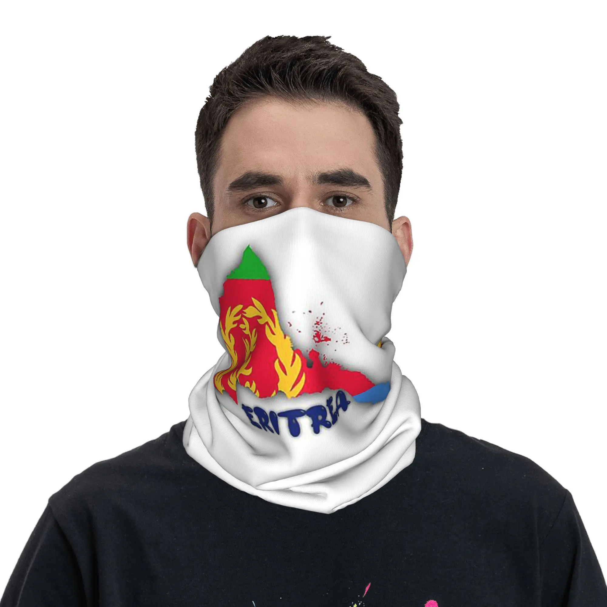 

Flag of Eritrea Bandana Neck Cover Printed Mask Scarf Multifunction Headband Riding Unisex Adult All Season