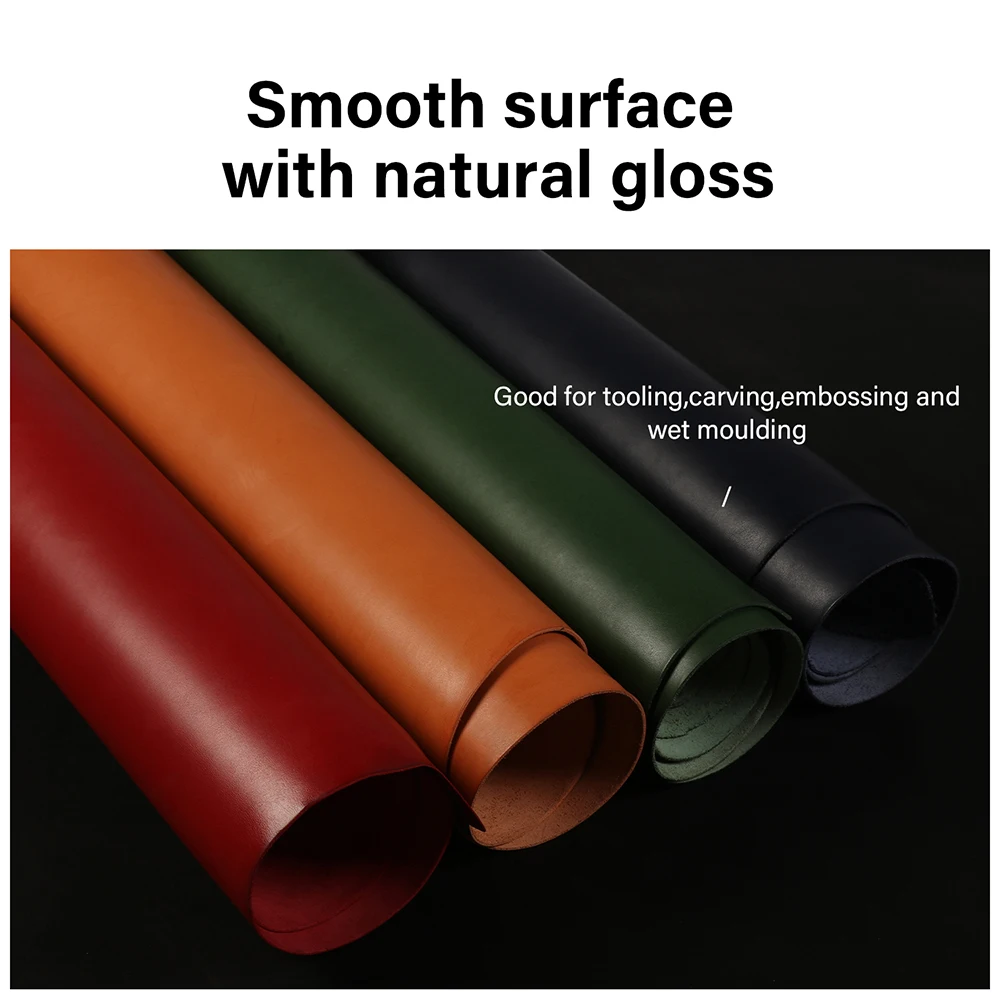 WUTA 3 أقدام مربعة غير منتظمة ملونة من جلد البقر المدبوغ بالخضراوات قطعة من الجلد الطبيعي المشمع بالحبوب الكاملة