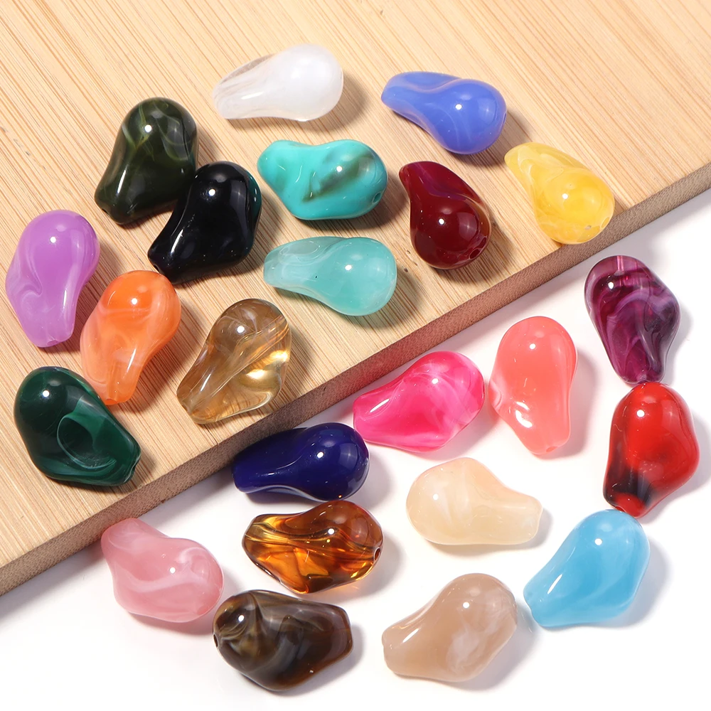 10 Stück Acrylperlen in Form von zerkleinertem Stein, unregelmäßige bunte lose Abstandsperlen für DIY-Armbänder, Halsketten und Schmuckherstellungszubehör – Detail 6