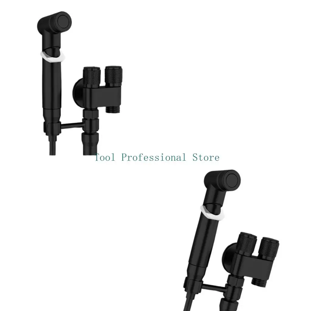 

57QF Handheld Bidet Sprayer with Double Outlet Valves Washing Toilet Accessories