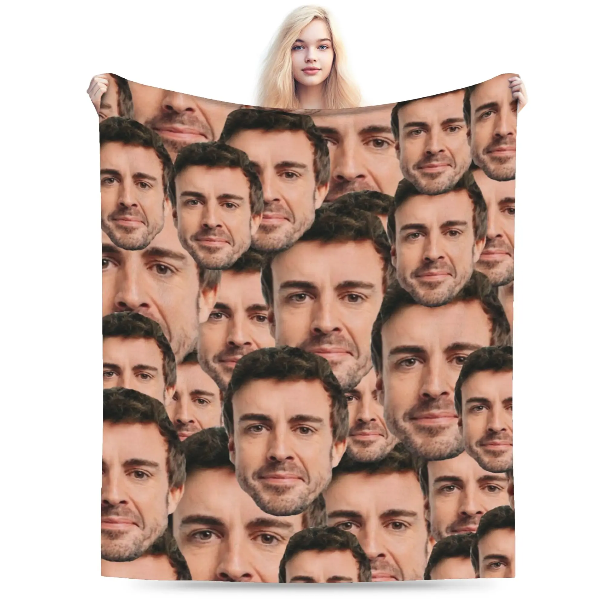 

Комфортное одеяло на голову Fernando Alonso, аксессуары для дивана, декоративные забавные пледы и одеяла, супер теплый бархат для автомобиля