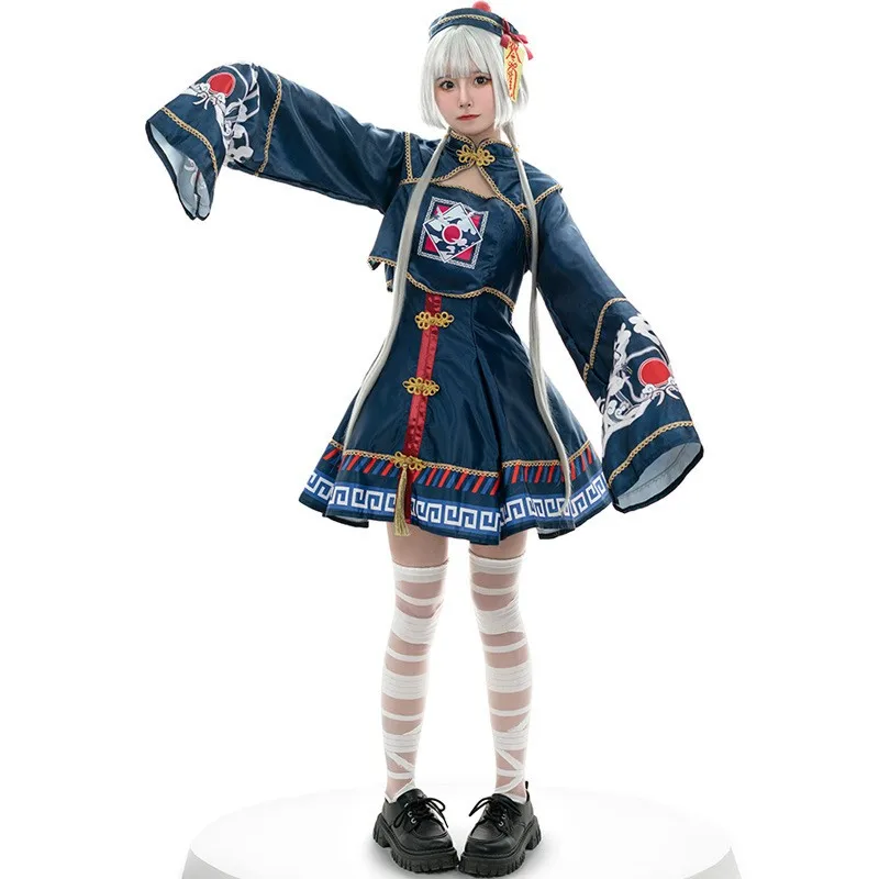 

Хэллоуин милый Fem Zombie сценический костюм винтажный древний китайский игровой аниме косплей женский модный наряд