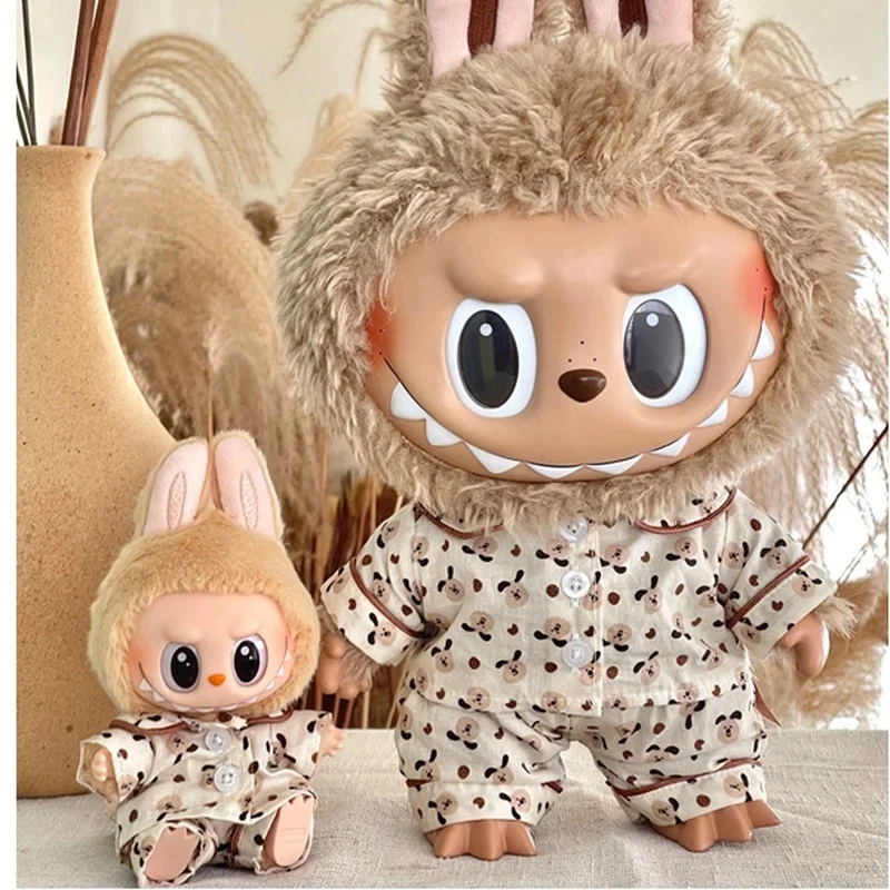 

Одежда Labubu 15/17 см, милый пижамный костюм, клейкая кукла, осенняя одежда со сменной пуговицей, одежда с принтом, аксессуары, подарок
