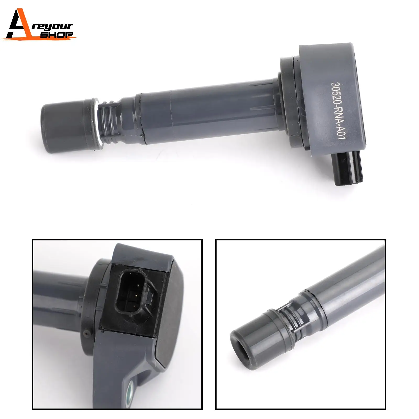 Areyourshop Plastic+Metal Ignition Coil for Honda Civic 2006 2007 2008 2009 2010 2011 1.8L UF582 C1580 30520-RNA-A01 Car Parts