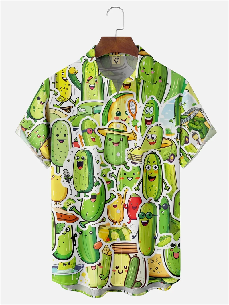 

New Sour Pickled Pattern Shirts Men Women Summer Fashion Short Sleeve 3D Printed Women Blouse Personality Streetwear Harajuku