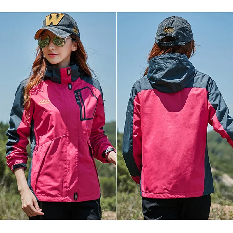 Camping Hiking Jackets Women Autumn Outdoor Sports Coats Climbing Trekking Windbreaker Travel Waterproof Green