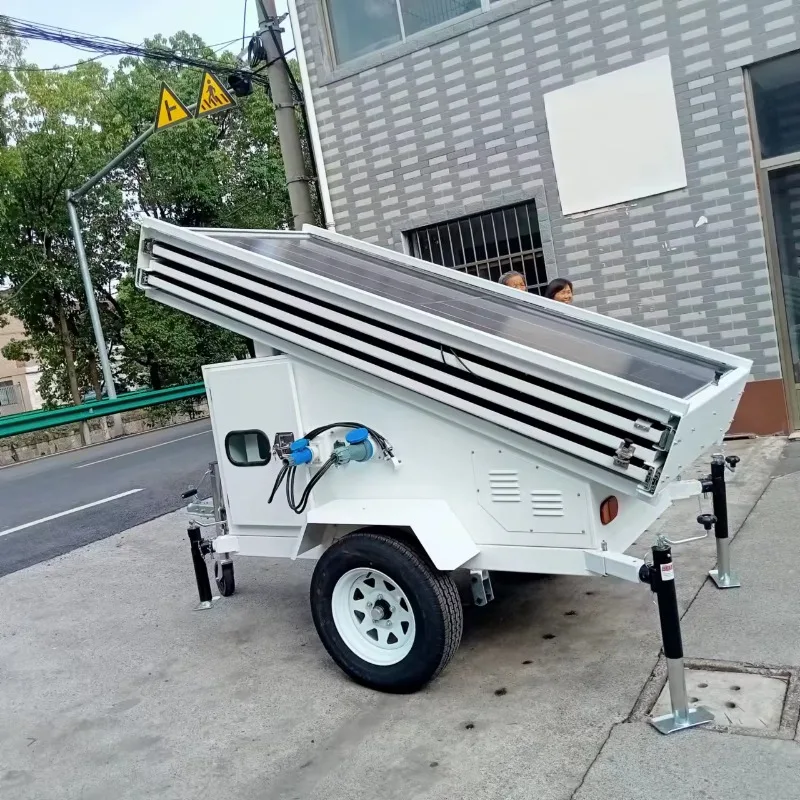 1KW 2KW 3KW LED Solar Light Tower Telescopic Mast Portable Lighting Tower Solar Light Tower Solar Trailer