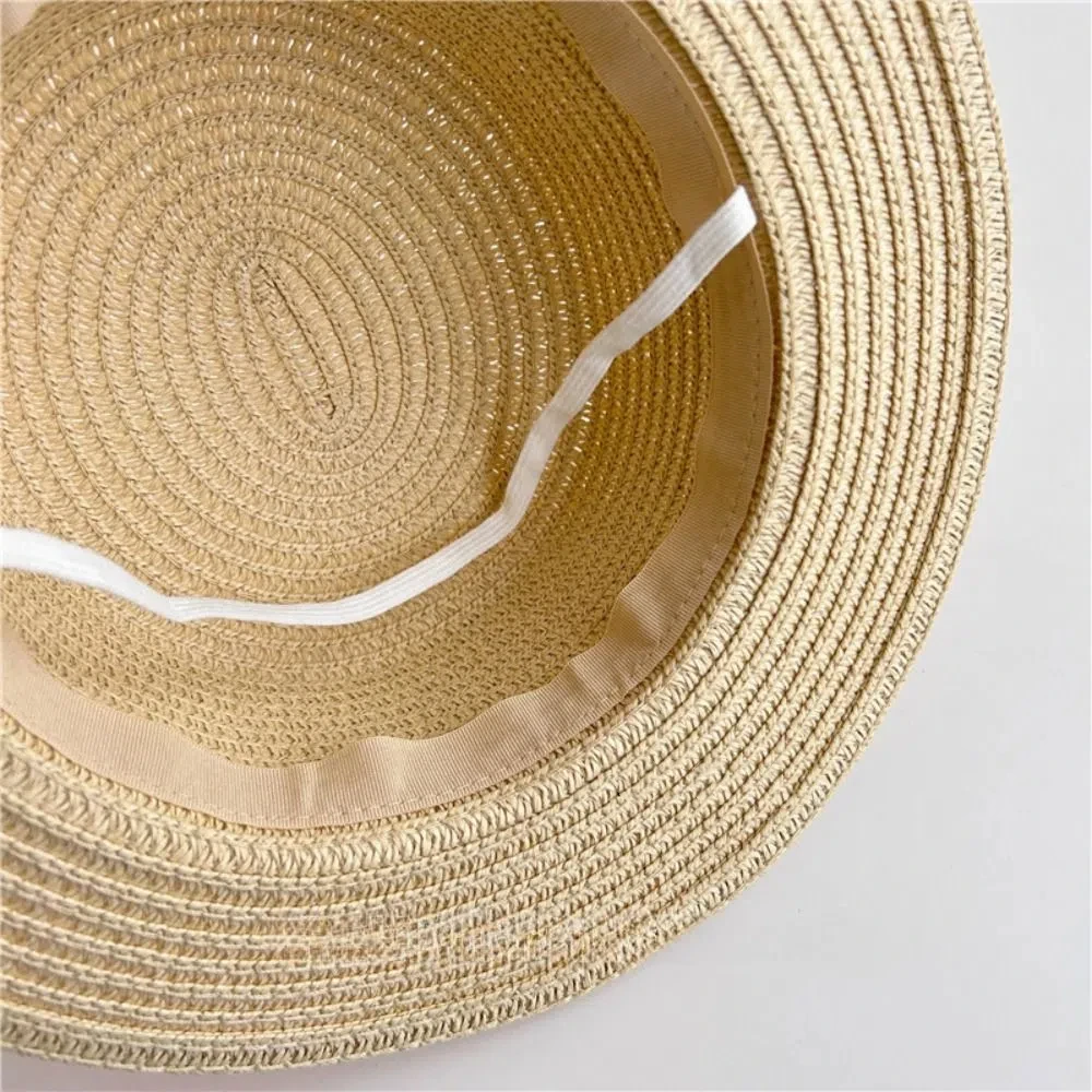 Ins Summer Baby Berretti di paglia Vacanza francese Fiore Cappello di paglia di pizzo Viaggio Spiaggia Bambini Cappello da sole per ragazze