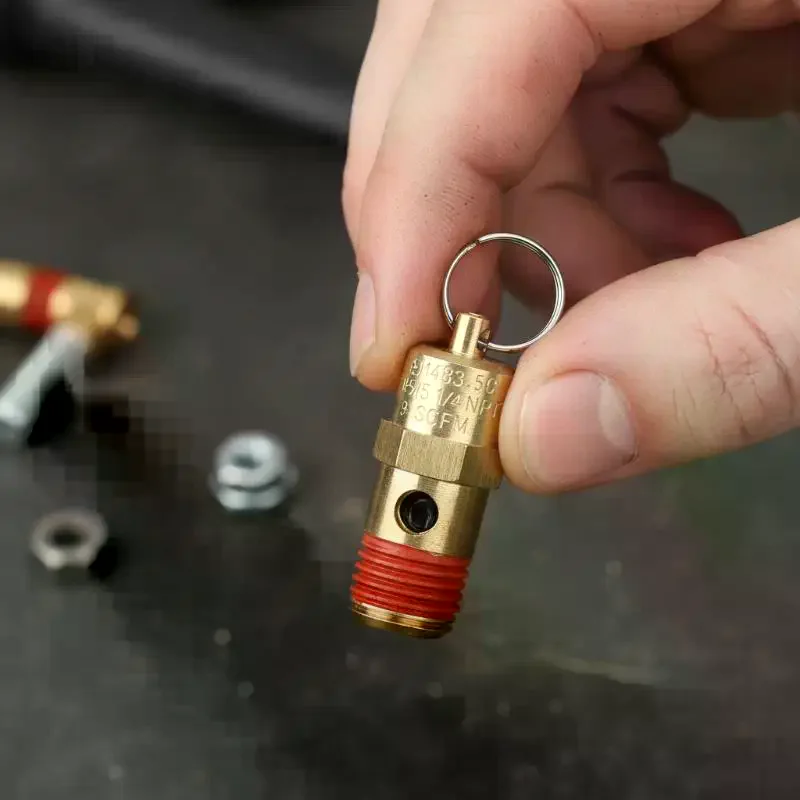 1/4 Inch Male NPT Threaded Air Compressor Pressure Relief Valve Safety Valve Sturdy Design for Workshop Compressor