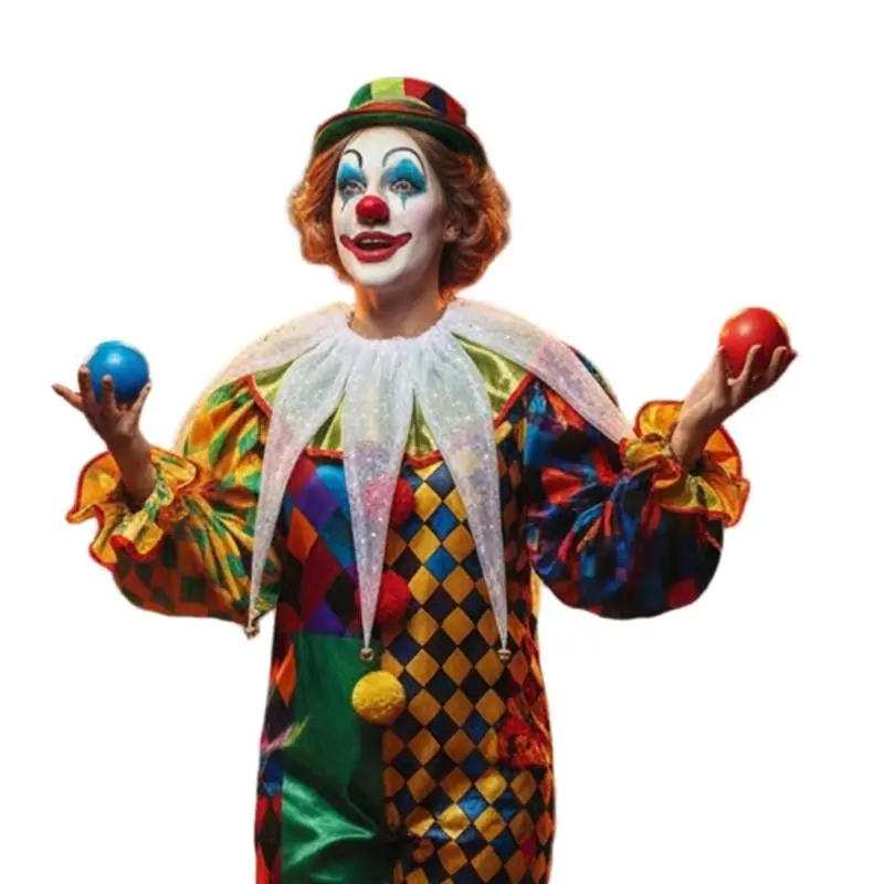 R1WE Quick Wear Clown Neckpiece Lightweight Nylon For Layered Looks