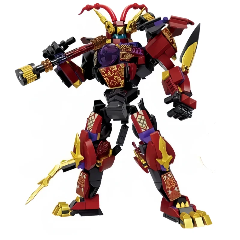 New Chinese Style Series of Transformable Robots Six-eared Macaque Yang Jian Mecha Robot Boy Assembly Toy Gift Action Figure