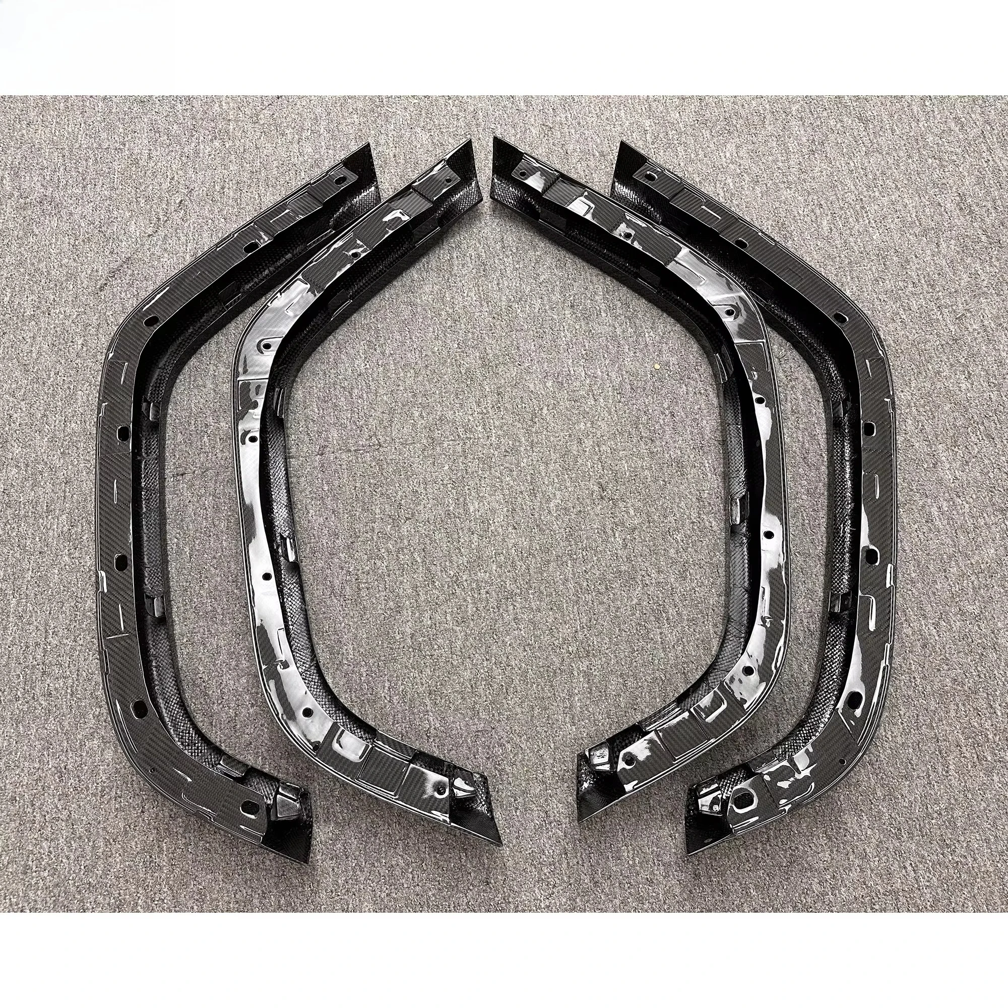 Topcar نمط ألياف الكربون الجافة درابزين مشاعل لبنز W464 G63 G500 2019-2024 الكربون عجلة الحاجب أقواس قطع غيار السيارات #3