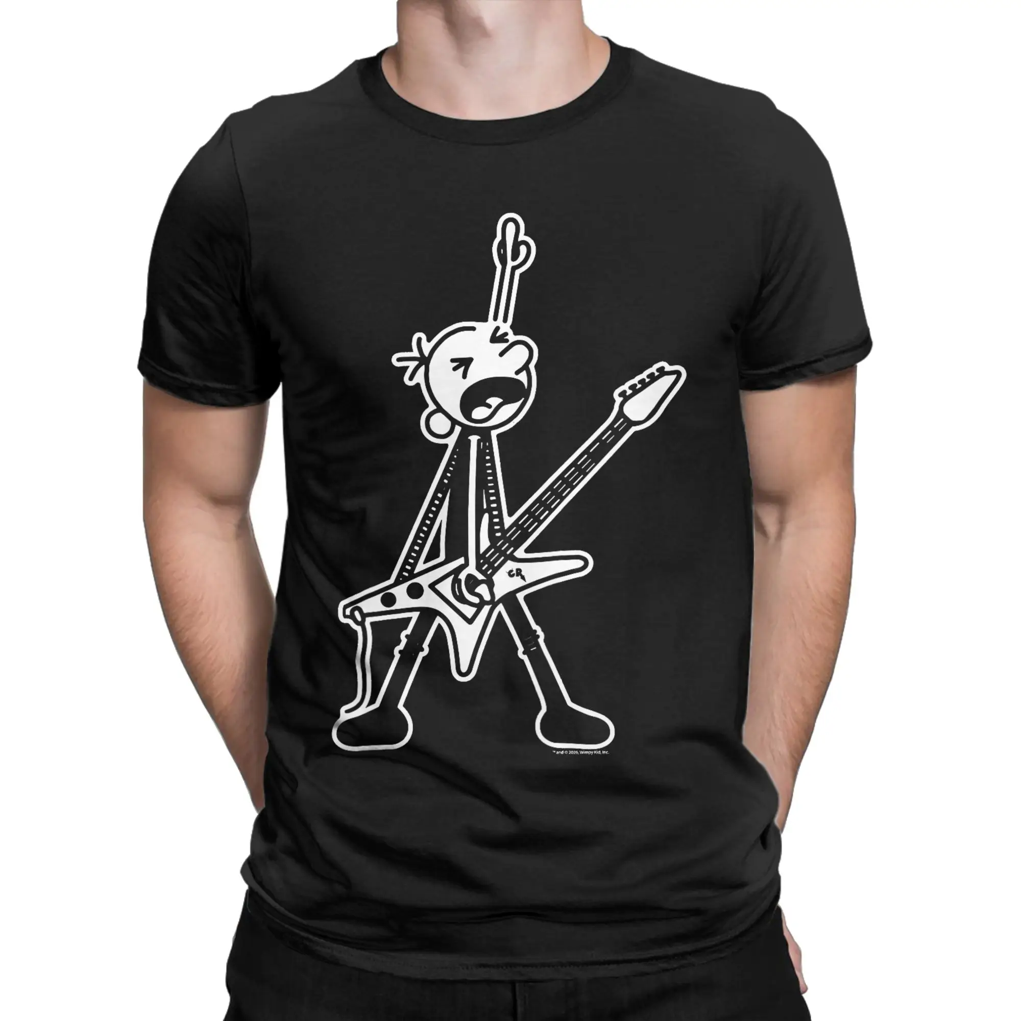 Humorous Youth Cartoon Classic Graphic Funny 100% Cotton T-Shirt Diary of a Wimpy Kid Tops Tees For Men