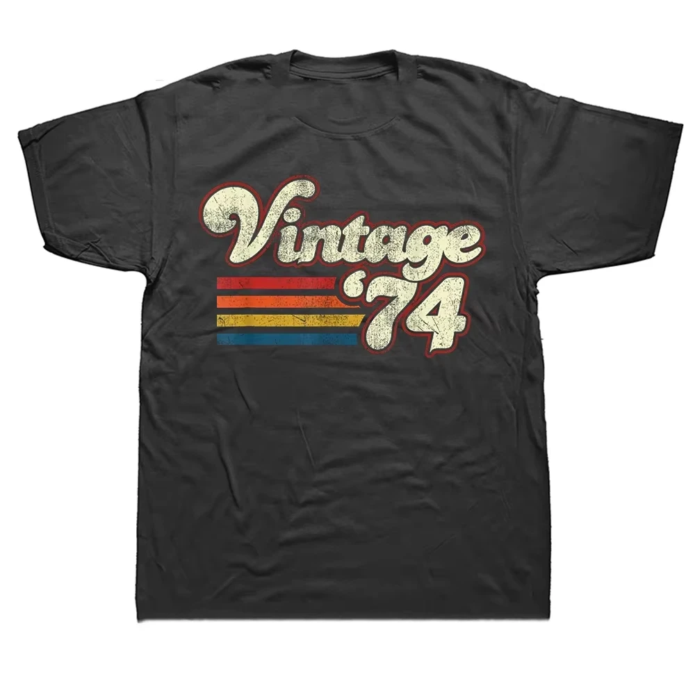 50 Years Old Vintage 1974 50th Birthday Women T-Shirt Wife Husband B-Day Presents Sayings Quote Graphic TeeTops Streetwear