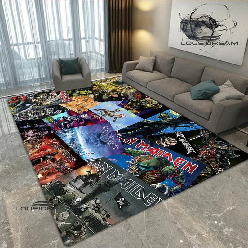 3D Rock band I-Iron-M-Maiden พิมพ์พรม yoga mat พรมกันลื่นพรมสําหรับห้องนั่งเล่นตกแต่งห้องนอนของขวัญวันเกิด
