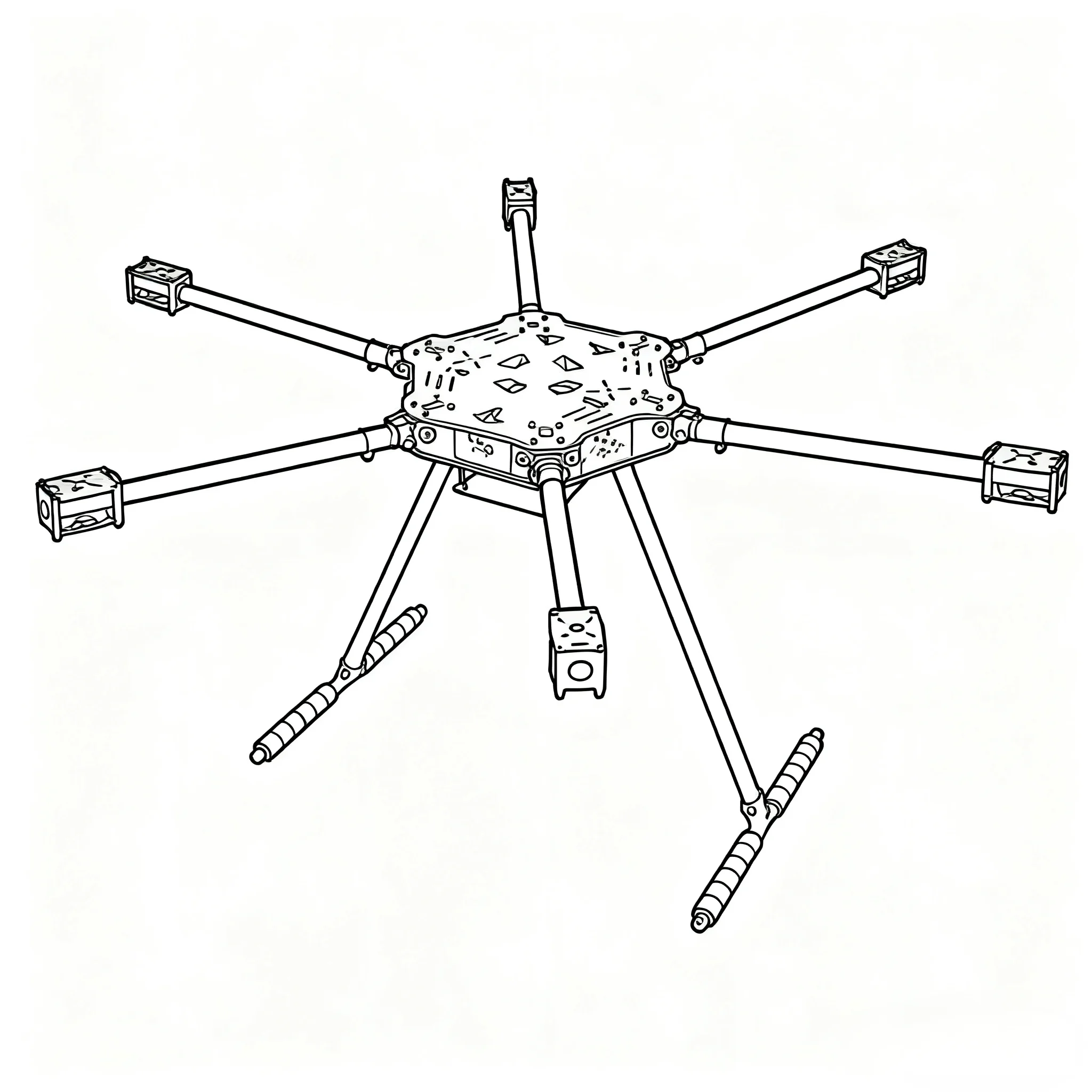 Angeltoy F680 6C PRO M8N/M9N/M10 Kit de cadre hexagonal à bras pliable hexa-rotor entièrement en Fiber de carbone avec train d'atterrissage inflodable