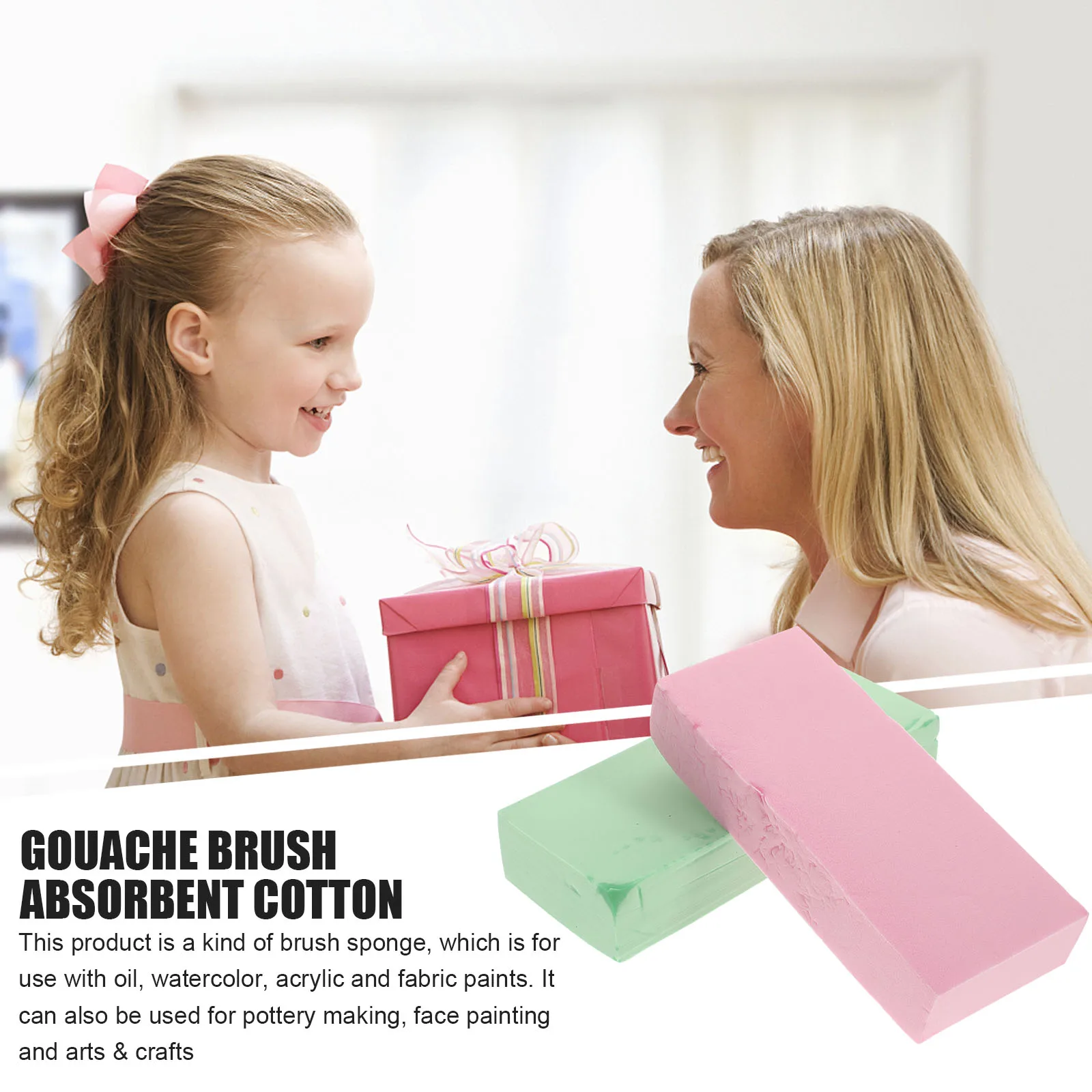 

2pcs Absorbent Sponges For Painting Synthetic Art Sponge Oil Brush Cleaner Craft Sponge Water Expanding Kids Gift Hygienic Clean