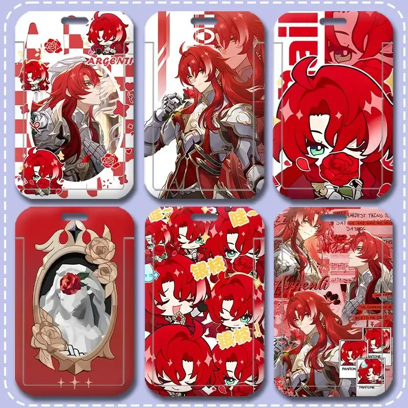 

Argenti Honkai: Star Rail Аниме Выдвижной наконечник Студенческая карта еды Автобус Держатель дорожной карты Чехол для дорожной карты Брелок Подвеска