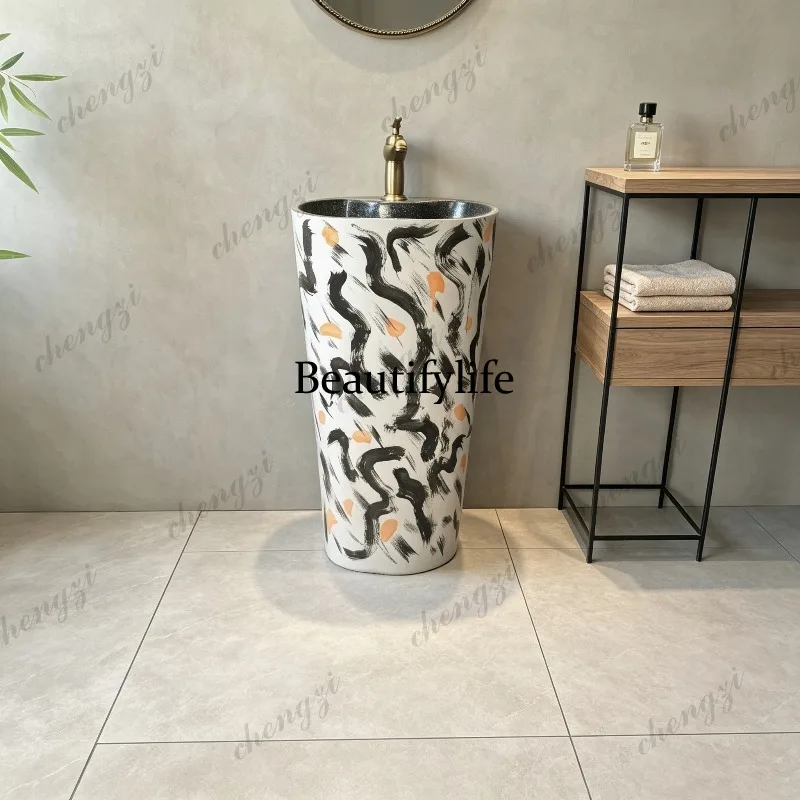 Outdoor wash basin, courtyard integrated basin, floor-to-ceiling wash  , household column basin