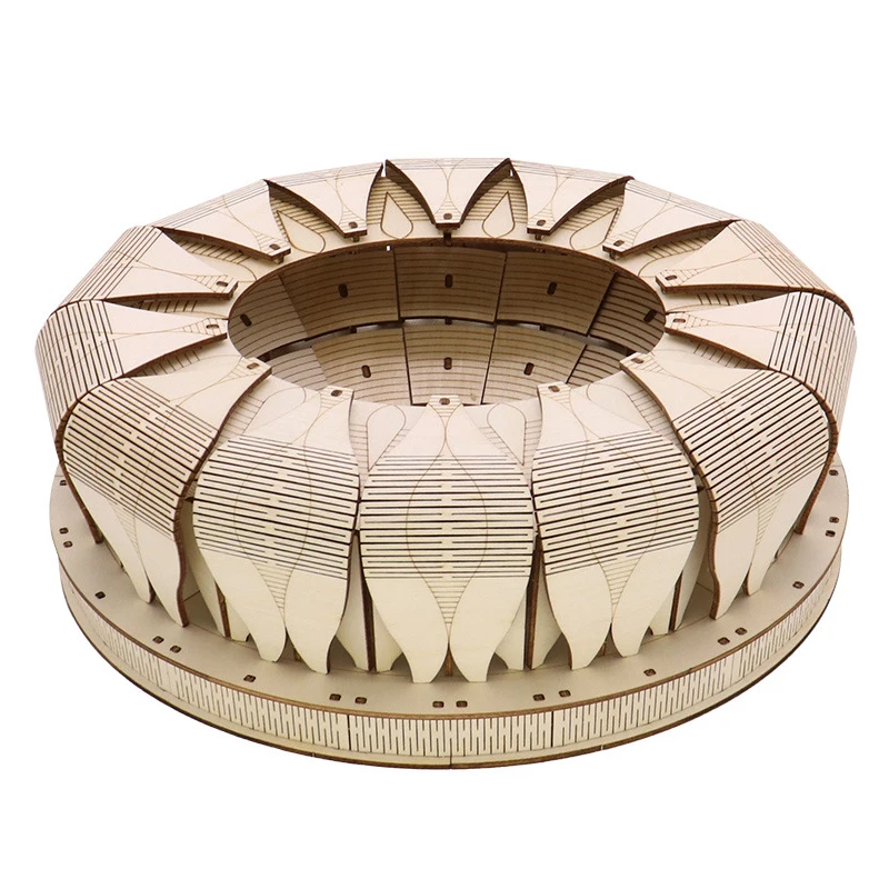 

3D Wooden Puzzle Hangzhou Olympic Sports Center Lotus Arena Building Model DIY Assembly Kit Educational Toys for Children Kids