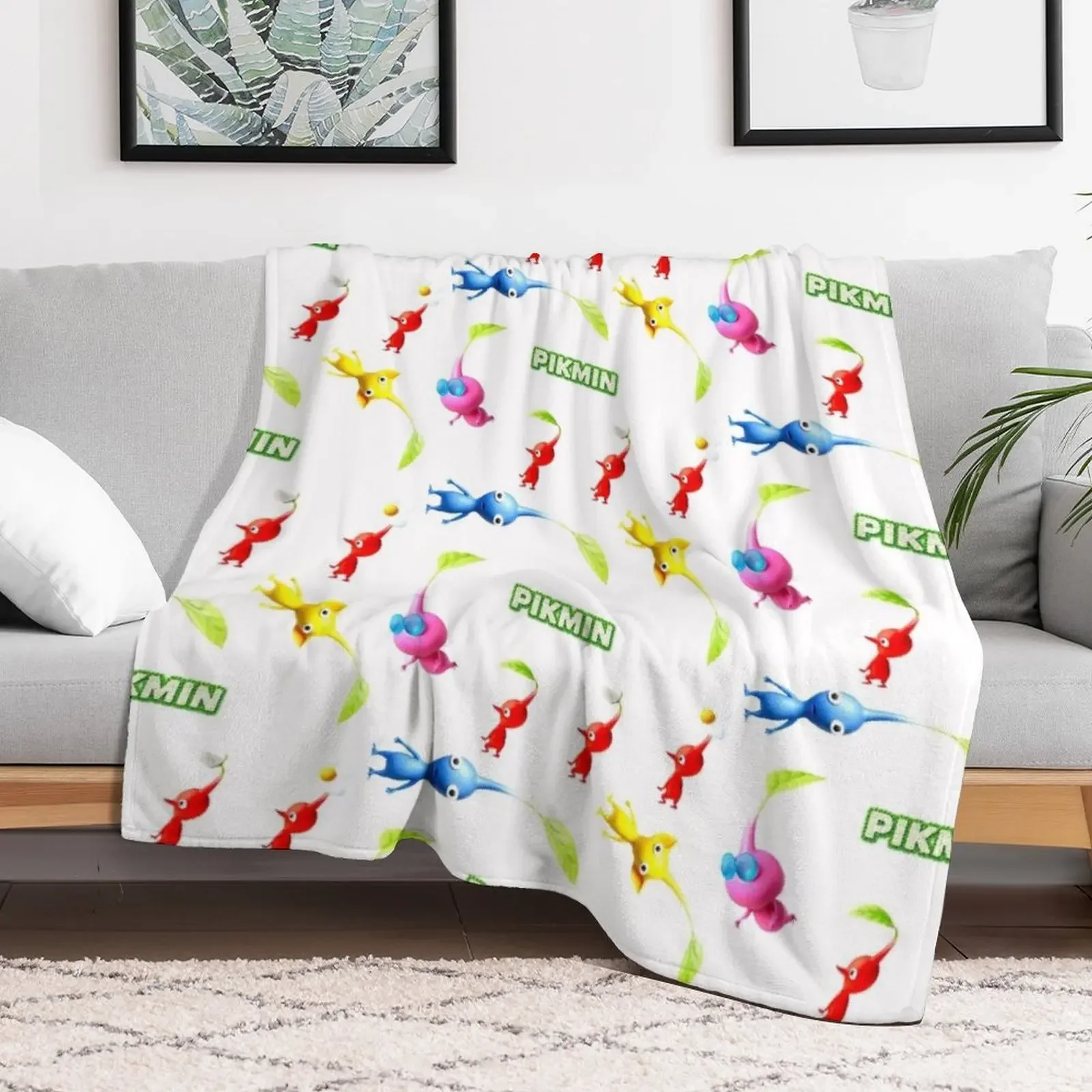 Pikmin sticker pack (free customization) Throw Blanket Ultra Soft Flannel Fleece Blanket for All Seasons