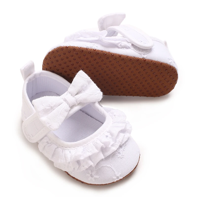 Süße Spitze 0-18m Baby Mädchen Prinzessin Schuhe Babys chuhe Bogen Baumwolle weiche und bequeme Prinzessin Schuhe die ersten Wanderschuhe