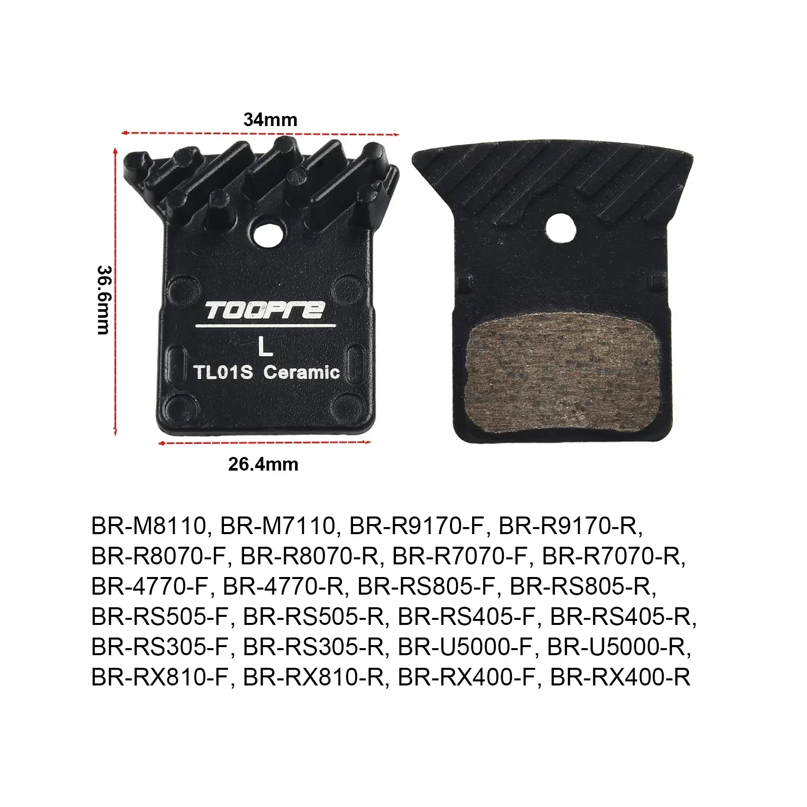 Hot Sale L03A/L04A/L05A Disc Brake Pads 36.6x26.4mm Bicycle Brake Replacement Pads For-Shimano RS805 R9170 R8070 For BR-RX400-R