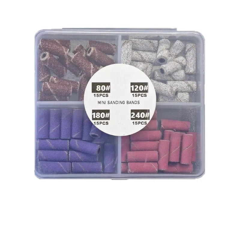 

10 коробок мини-шлифовальные ленты из нержавеющей стали, сверла для ногтей, оправка, электрические аксессуары для маникюра, инструмент # 80 # 120 # 180 # 240