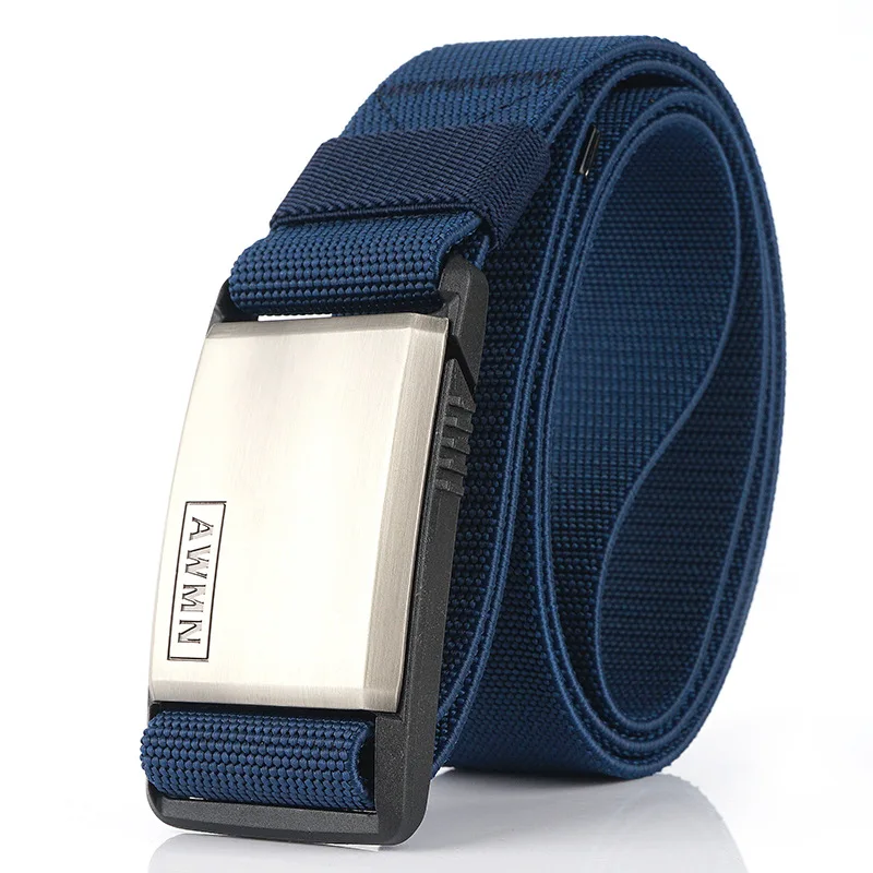 New Nylon Tactical Belt Mens Quick Detachable Automatic Buckle Belt Casual Elastic Pants Belts