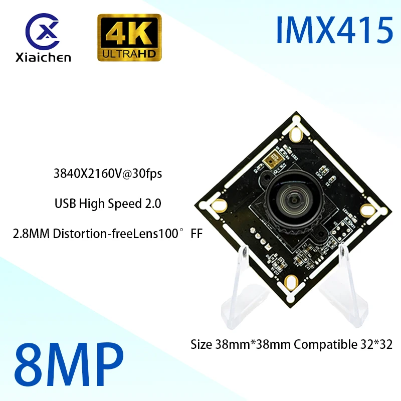 

4K USB Camera Module for Smart Terminal Devices HD CMOS IMX415 3840 x 2160 Fixed Focal Length 100 Degrees with Digital Mic 30FPS