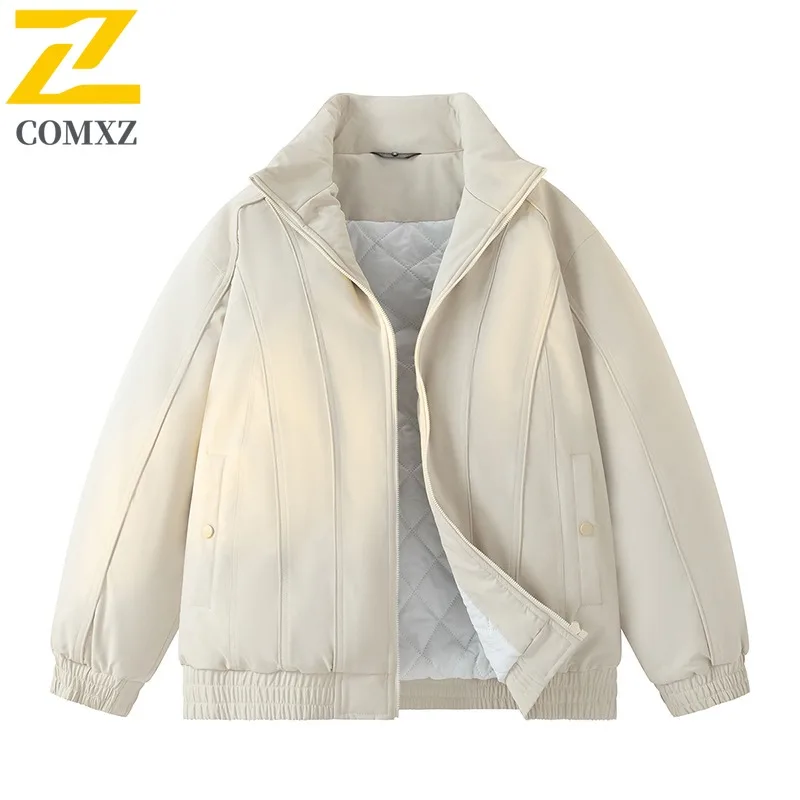 سترة قطنية للرجال ذات لون سادة وياقة واقفة، نمط تفكيك عصري ياباني للجنسين، معطف متعدد الاستخدامات، ملابس خارجية #2