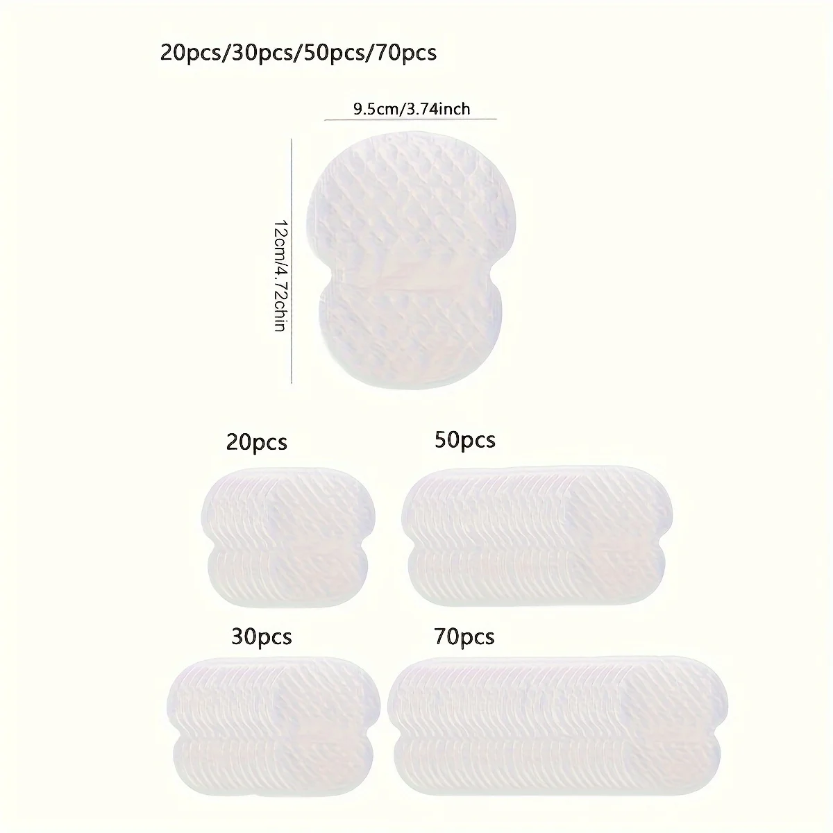 20pcs/30pcs/50pcs/70pcs Underarm Sweat Pads, Washable Sweat Absorbing Guards, Dress Sweat Perspiration Pads Shield