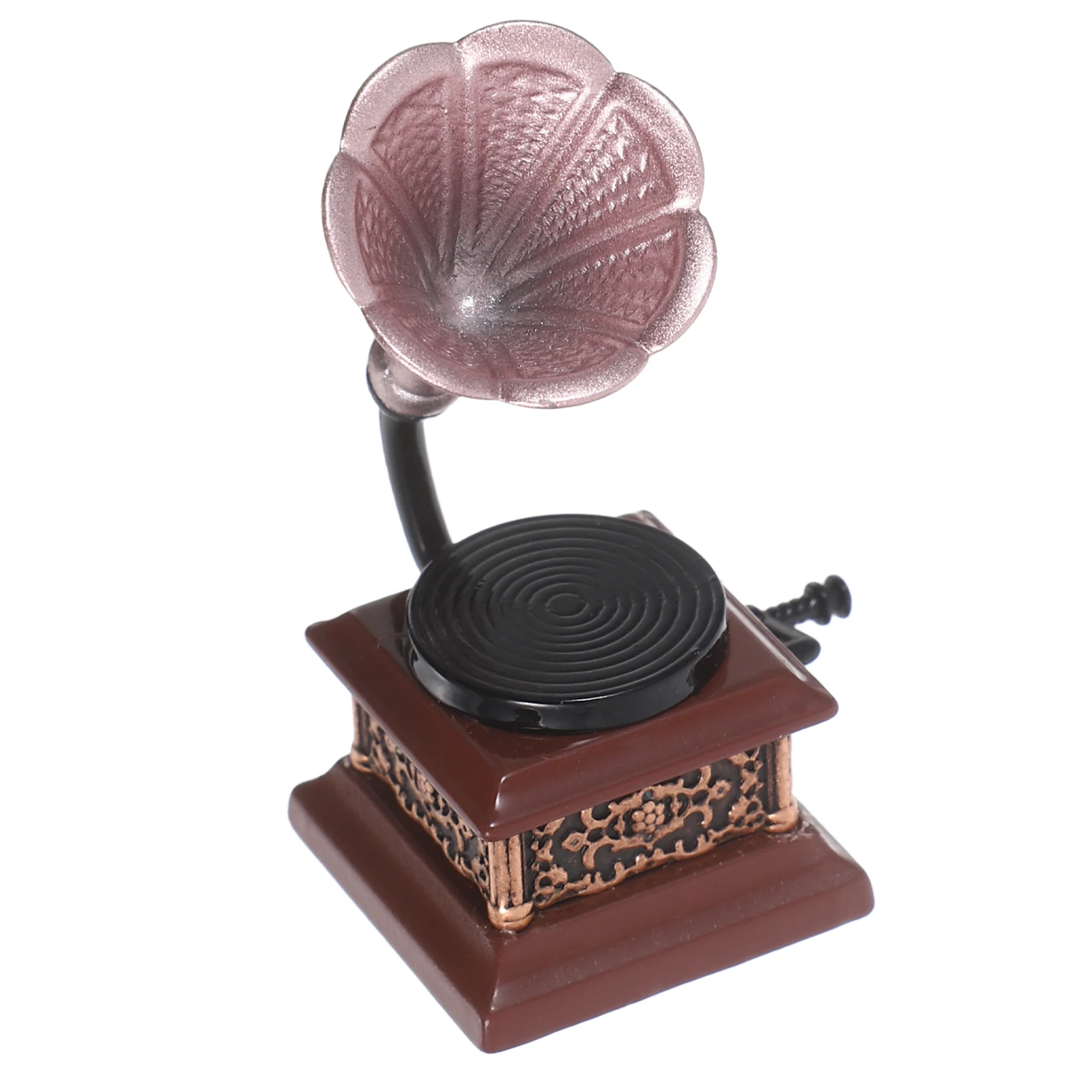 

Retro Record Player Vintage Phonograph Sculpture Miniature Music Room Furniture Display Ornament Tiny Record Player