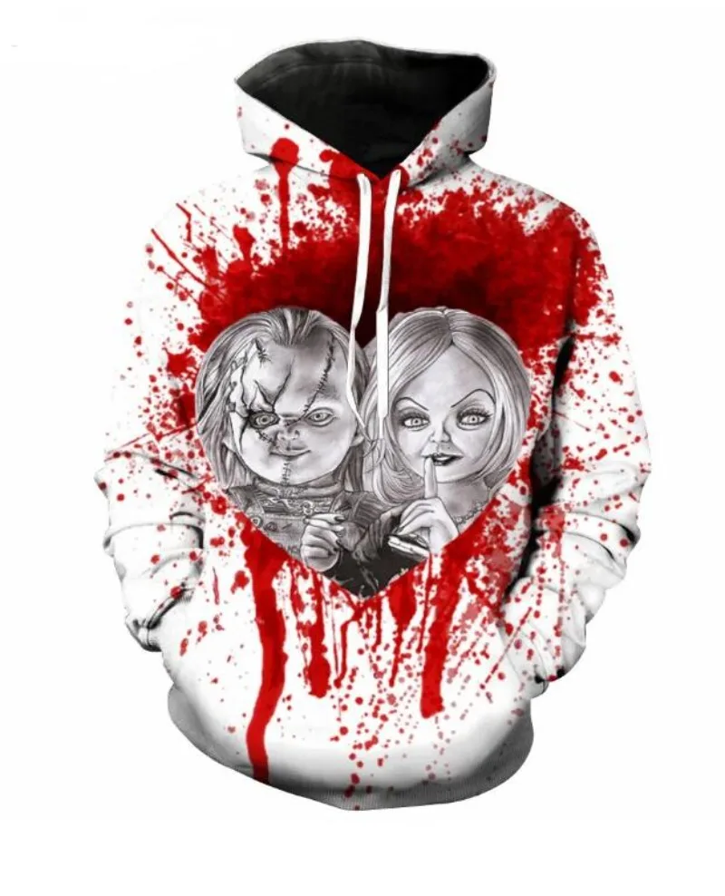 

New Fashion Men/Women Horror Movie Chucky 3D Print Long Sleeve Hoodie Casual Sweatshirt Hoodies Men Sport Pullover L011