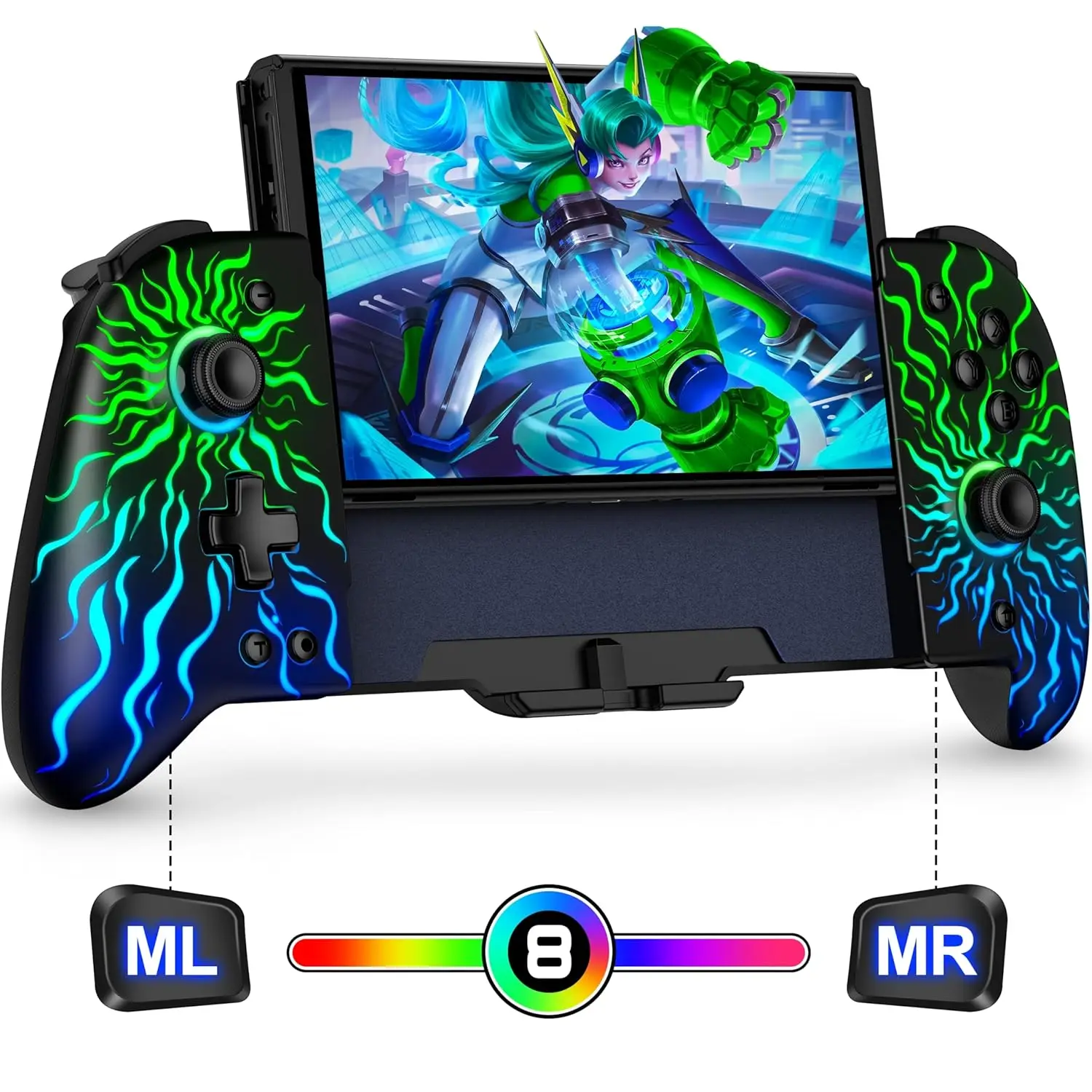 

BEBONCOOL Handheld Switch Controllers for Nintendo Switch/OLED Games Swtich Controller with Marco Buttons/Hall Effect Joystick