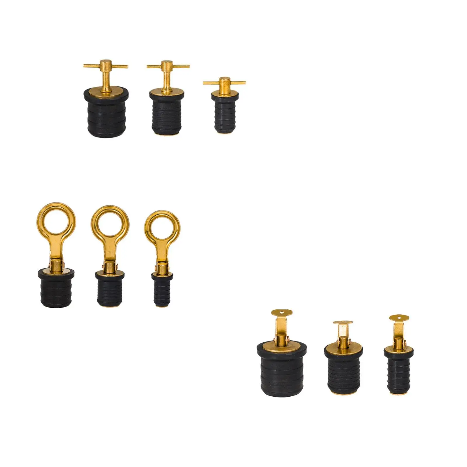 Brass Handle Drain Plug, Marine Boat Drain Plug, Boat Accessories,Sturdy Replaces Rubber Plug for Kayaks,Yachts Plumbing