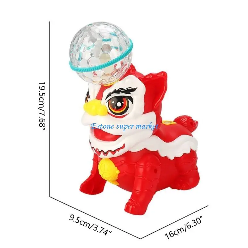 090B Electric Toy Vehicle Music Light Stunt Light up Lion Interactive Toy