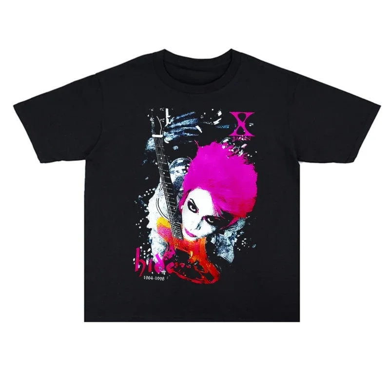 2025 Summer Metal Rock X Japan Matsumoto Hideto Hide Printed Men's and Women's T-shirt Quality Short Sleeve Men Tee