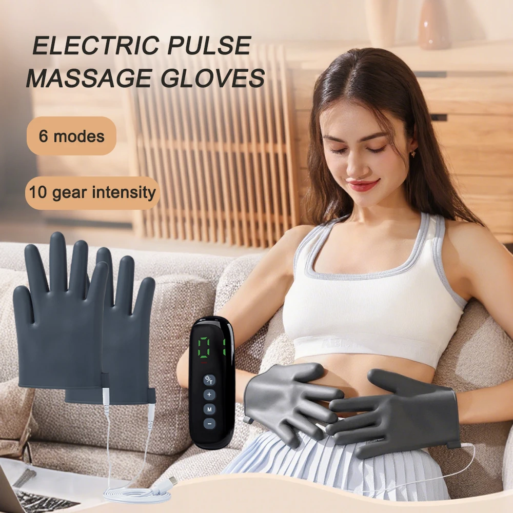 

Electric Pulse Massage Gloves EMS Pulse Body Massager Relax Tight Muscles Relieve Fatigue