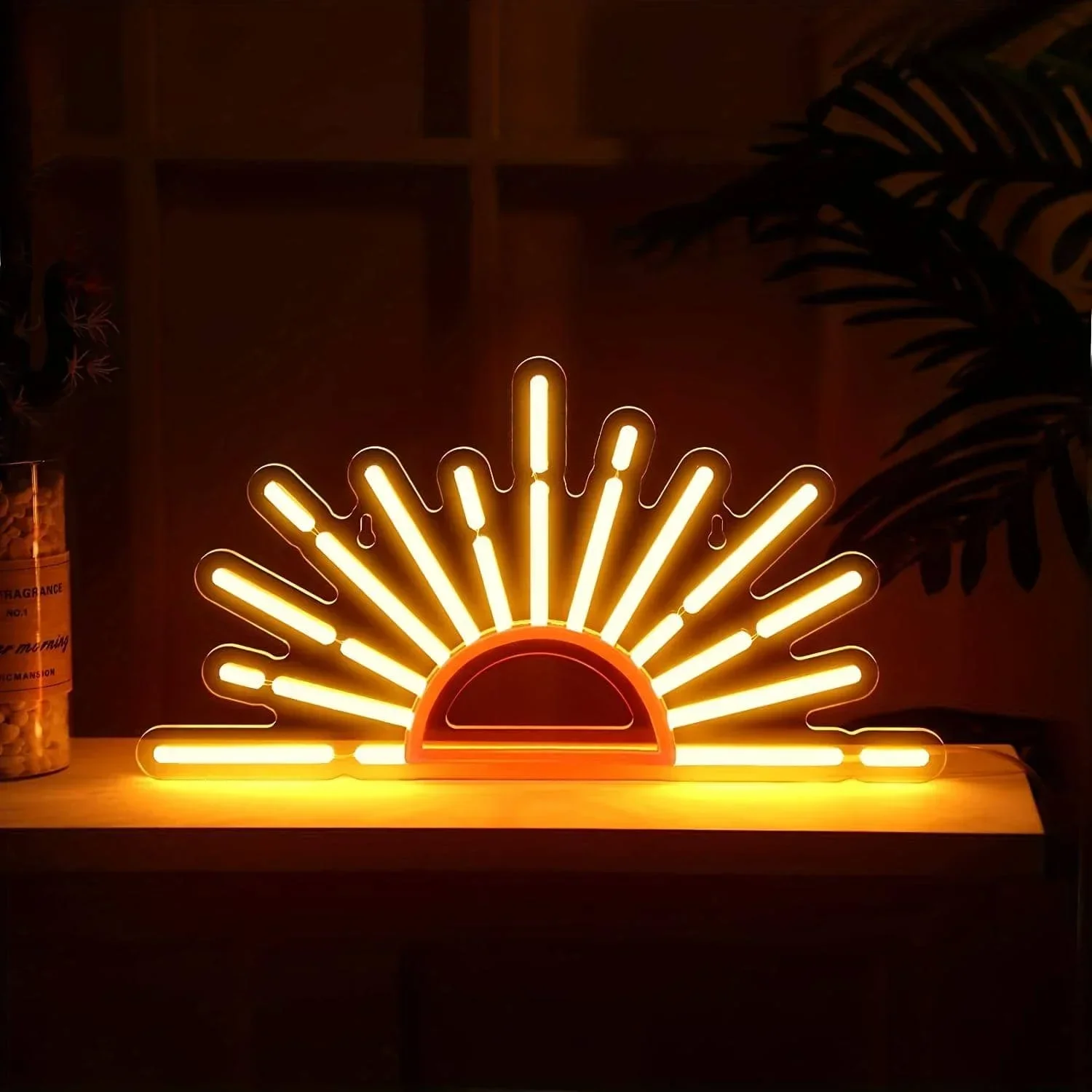 Orange Sunrise Sunset Neon Lights for Wall Art LED Neon Lights Sign Bedroom Decor Sun on The Horizon Room Decor USB Night Light