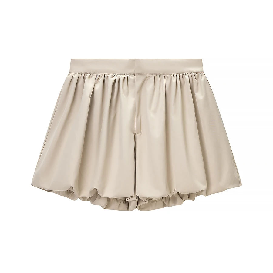 Women Fashion Casual Shorts Sets Female Zipper Jacket Long Sleeve Lapel Short Coats And Lady Chic Streetwear Balloon Shorts