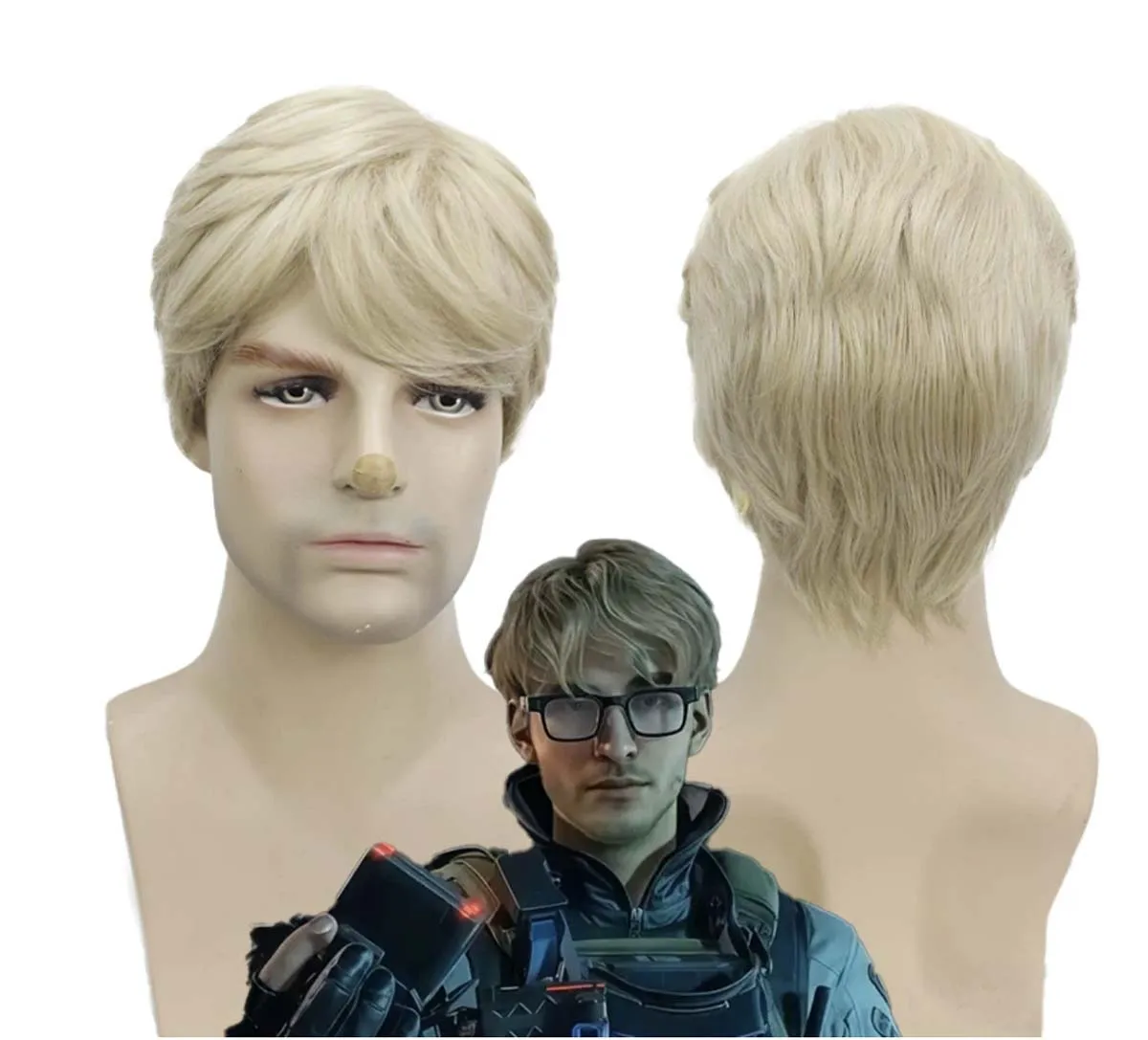Halloween Party Game Delta Action Cosplay The Warden Ghroth D-Wolf Rashid Toxik Landon Stinger Short Heat Resistant Hair Wig
