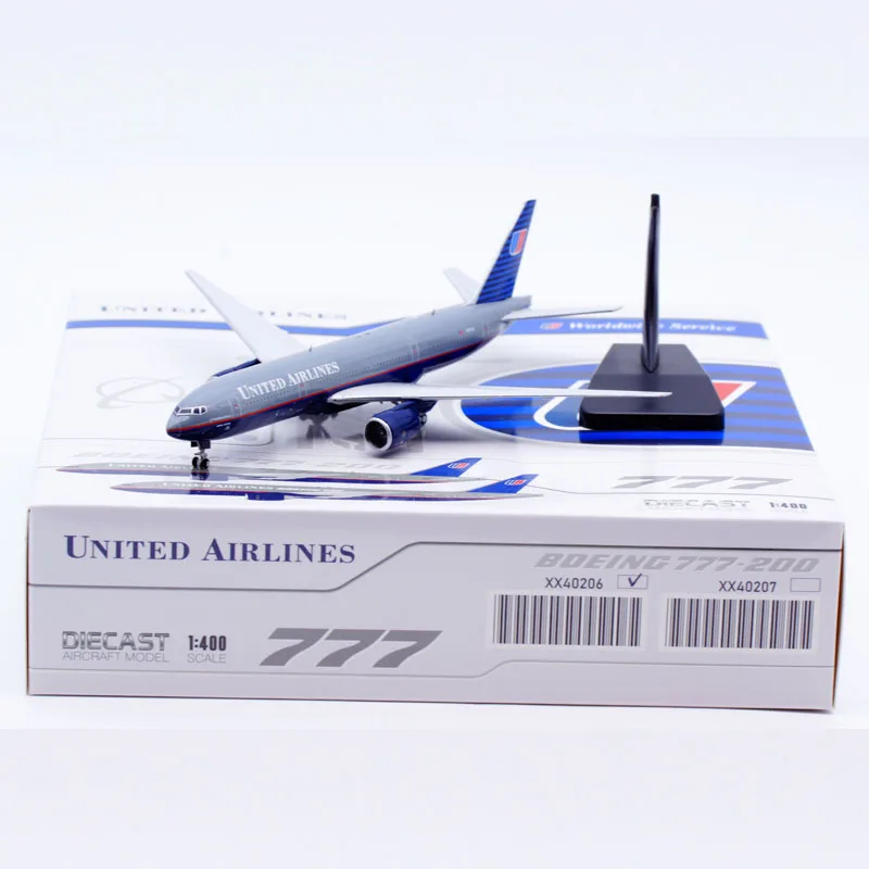 XX40206 Alloy Collectible Plane Gift JC Wings 1:400 United Airlines Boeing B777-200 Diecast Aircraft Jet Model N777UA With Stand