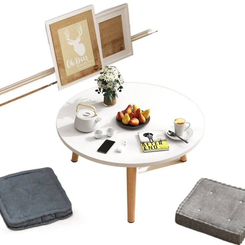 

side table small round table simple small coffee table ins bedroom mini solid wood round