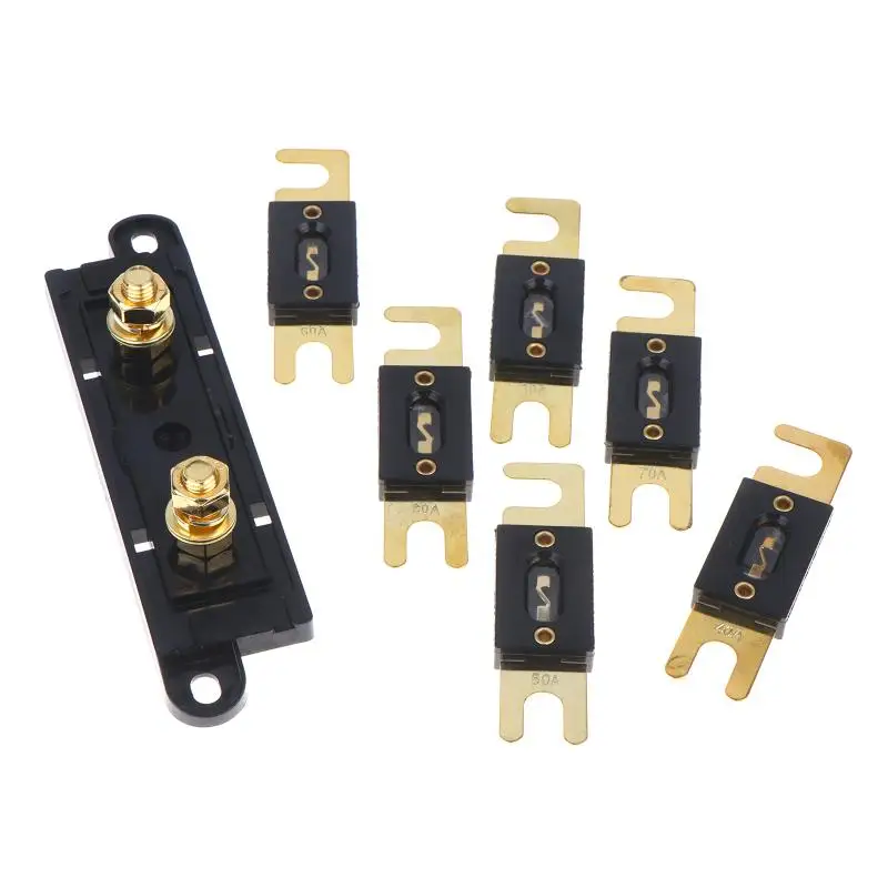 1Pc ANL Fuse Holder Bolt-On Fuse Automotive Fuse Holders Fusible Link With Fuse 30A 40A 50A 60A 70A 80A Fuses