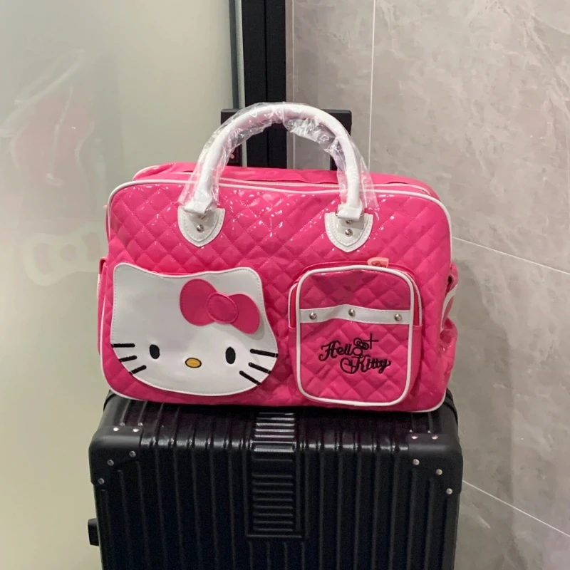 

Anime Sanrio Hellokitty Travel Waterproof Bag Cinnamoroll Kawaii Mymelody Kuromi Luggage Large Capacity Tote Bag Birthday Gift